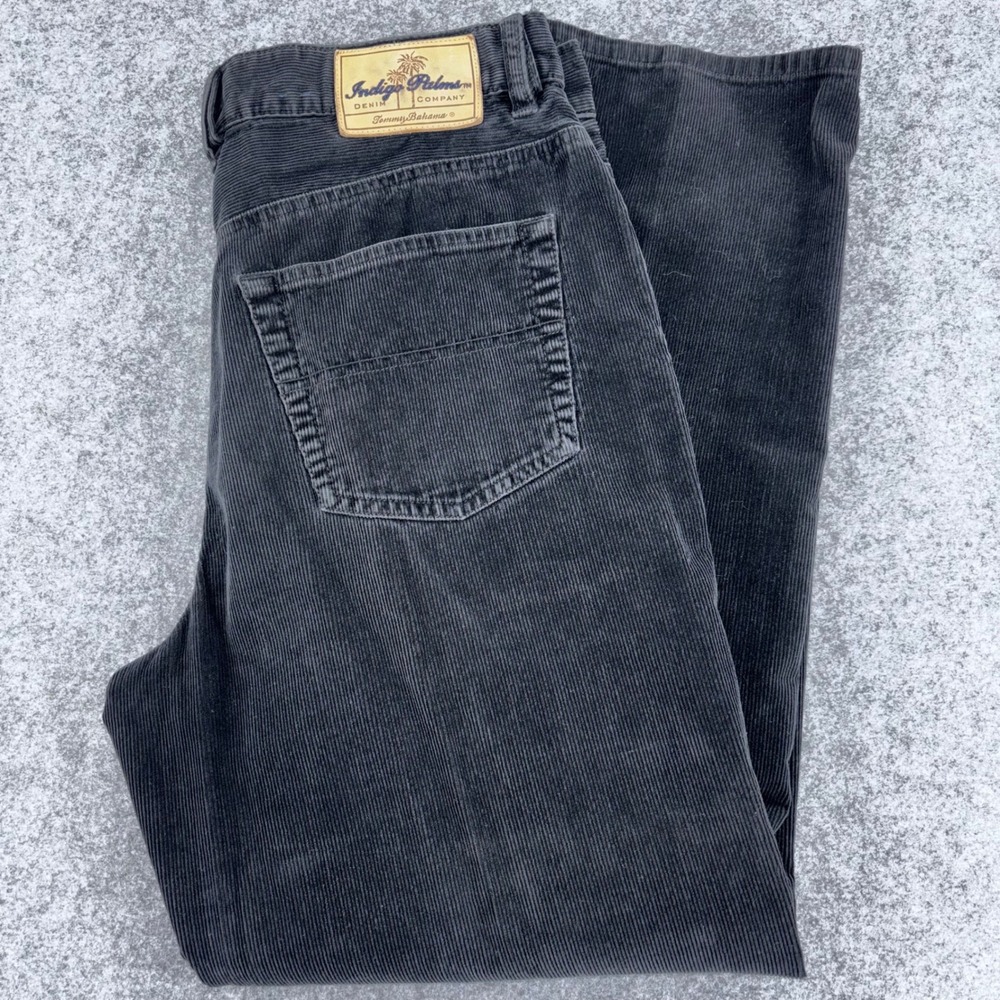 Tommy Bahama Indigo Palms Mens 36x30 Black Corduroy Classic Fit Pants